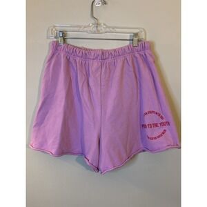 MAYFAIR The Label Pink Lavender Pull On Cotton‎ Sweatshorts L/XL Power To Youth